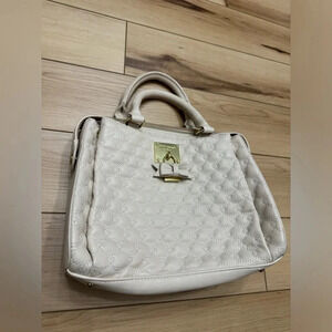 Betsey Johnson Womens Cream Handbag Purse Crossbody Bag